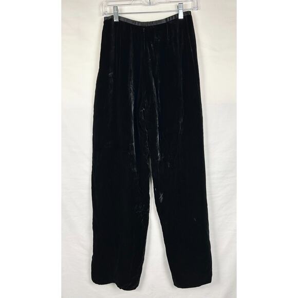 Vintage Ann Taylor Silk Blend Wide Leg Velvet Pants Size 4 Lined Holiday - Picture 2 of 7